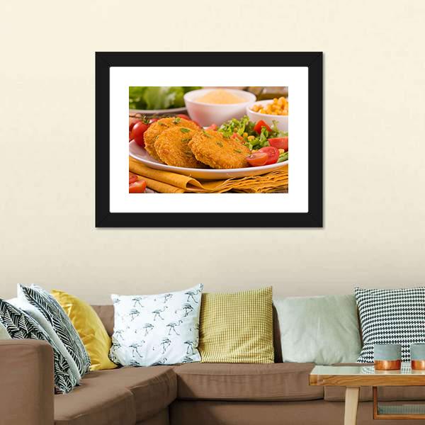 Corn Burgers Canvas Wall Art-1 Piece-Framed Print-20" x 16"-Tiaracle