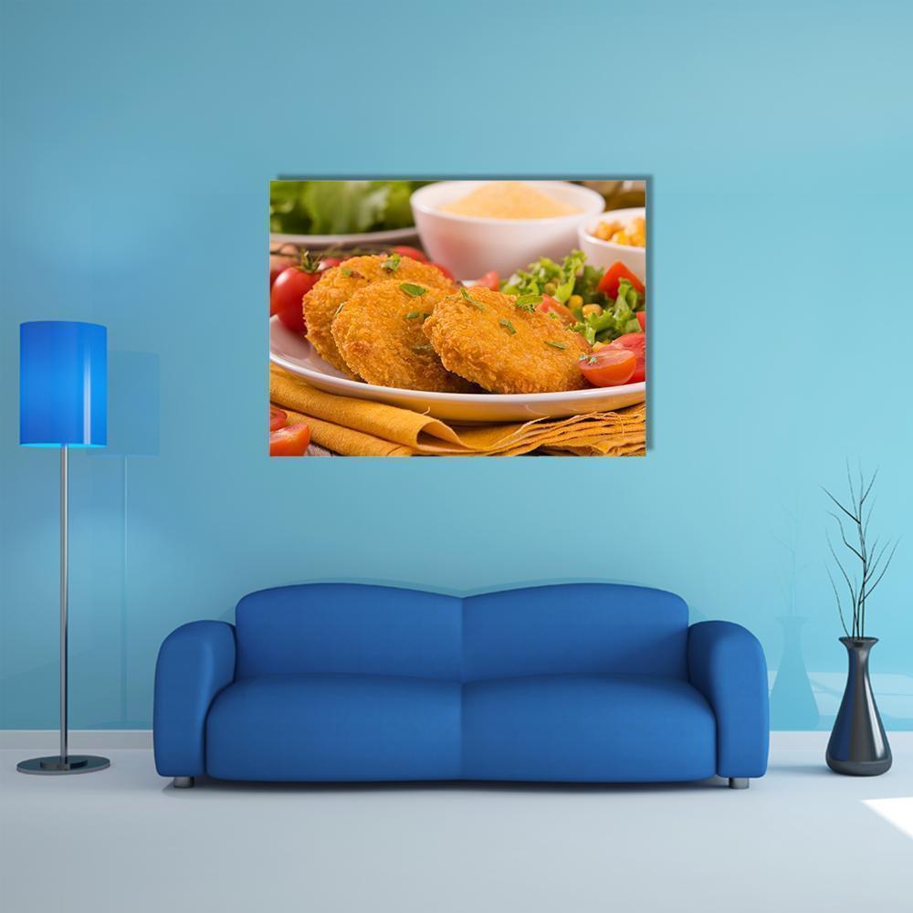 Corn Burgers Canvas Wall Art-5 Horizontal-Gallery Wrap-22" x 12"-Tiaracle