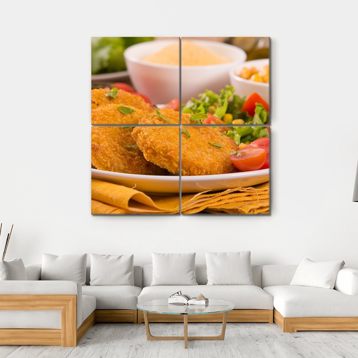 Corn Burgers Canvas Wall Art-4 Square-Gallery Wrap-17" x 17"-Tiaracle