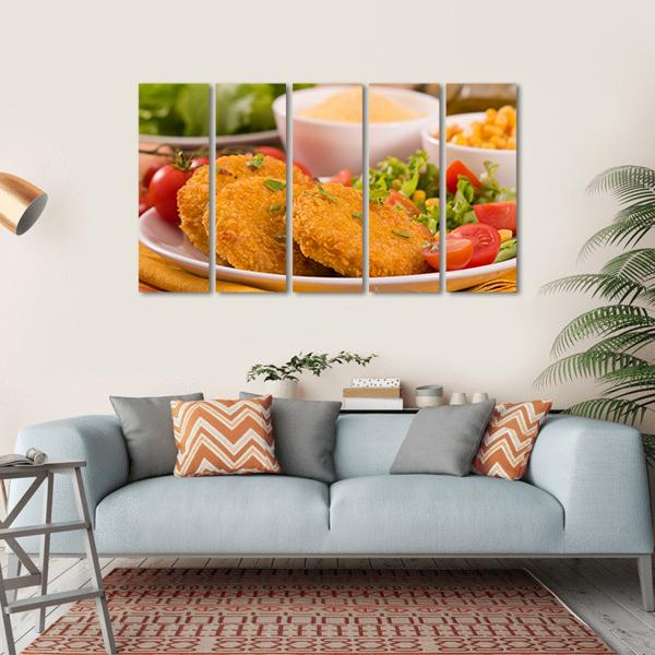 Corn Burgers Canvas Wall Art-5 Horizontal-Gallery Wrap-22" x 12"-Tiaracle