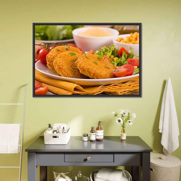Corn Burgers Canvas Wall Art-5 Horizontal-Gallery Wrap-22" x 12"-Tiaracle