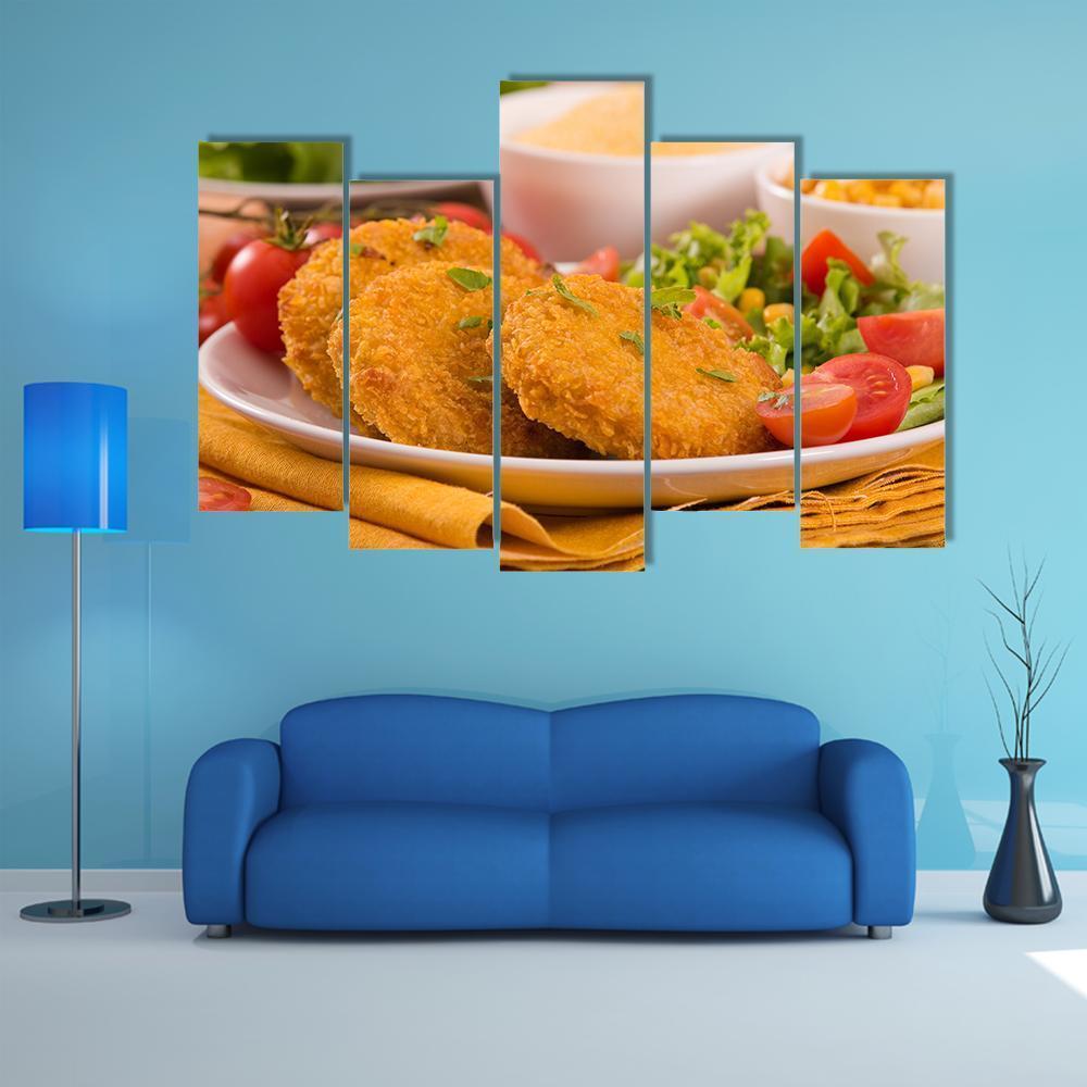 Corn Burgers Canvas Wall Art-5 Pop-Gallery Wrap-47" x 32"-Tiaracle