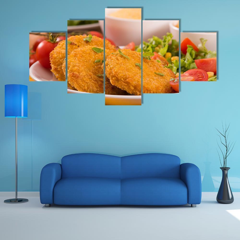 Corn Burgers Canvas Wall Art-4 Pop-Gallery Wrap-50" x 32"-Tiaracle