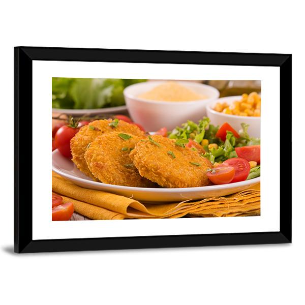 Corn Burgers Canvas Wall Art-3 Horizontal-Gallery Wrap-25" x 16"-Tiaracle
