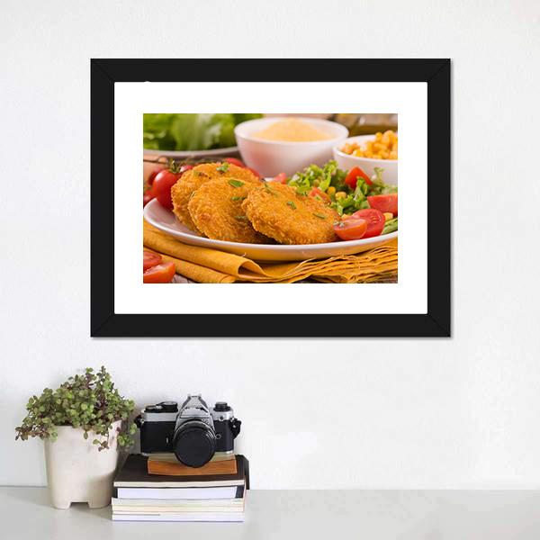Corn Burgers Canvas Wall Art-3 Horizontal-Gallery Wrap-25" x 16"-Tiaracle