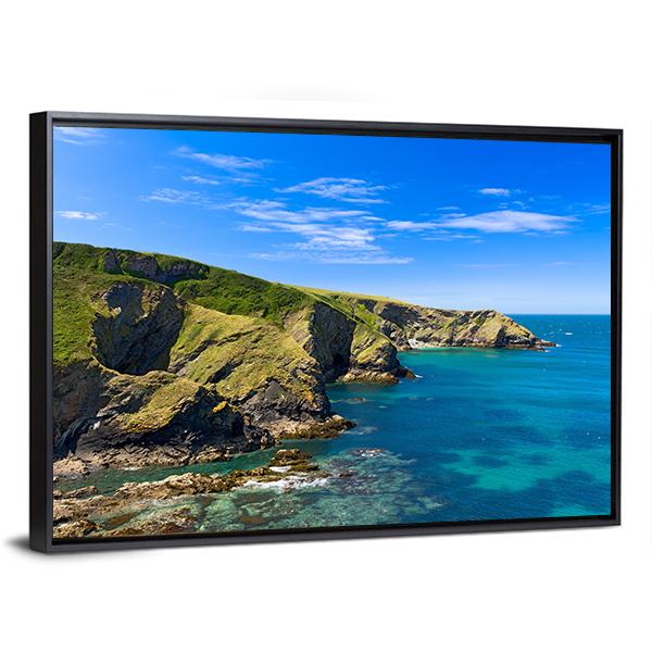 Cornwall Coast England Canvas Wall Art-3 Horizontal-Gallery Wrap-25" x 16"-Tiaracle