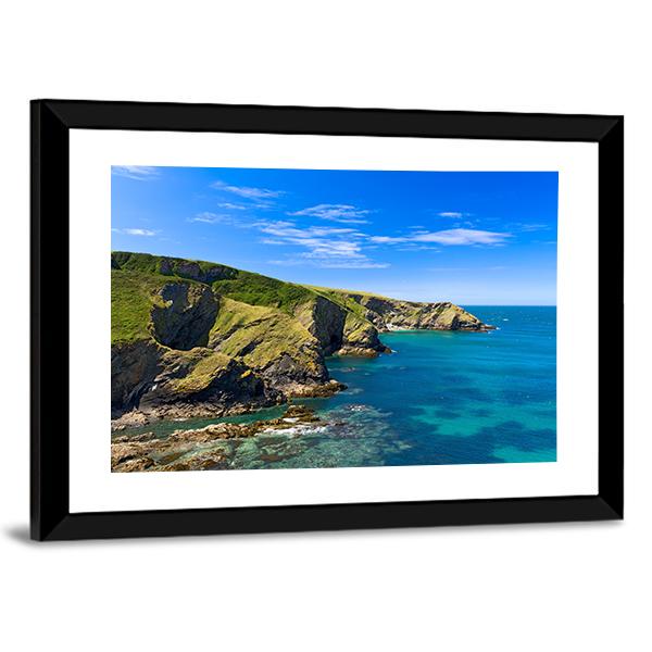 Cornwall Coast England Canvas Wall Art-3 Horizontal-Gallery Wrap-25" x 16"-Tiaracle
