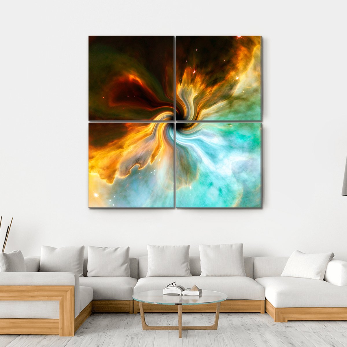 Cosmic Black Hole Canvas Wall Art-4 Square-Gallery Wrap-17" x 17"-Tiaracle