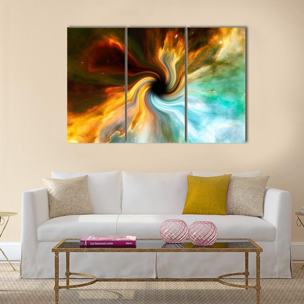 Cosmic Black Hole Canvas Wall Art-3 Horizontal-Gallery Wrap-37" x 24"-Tiaracle