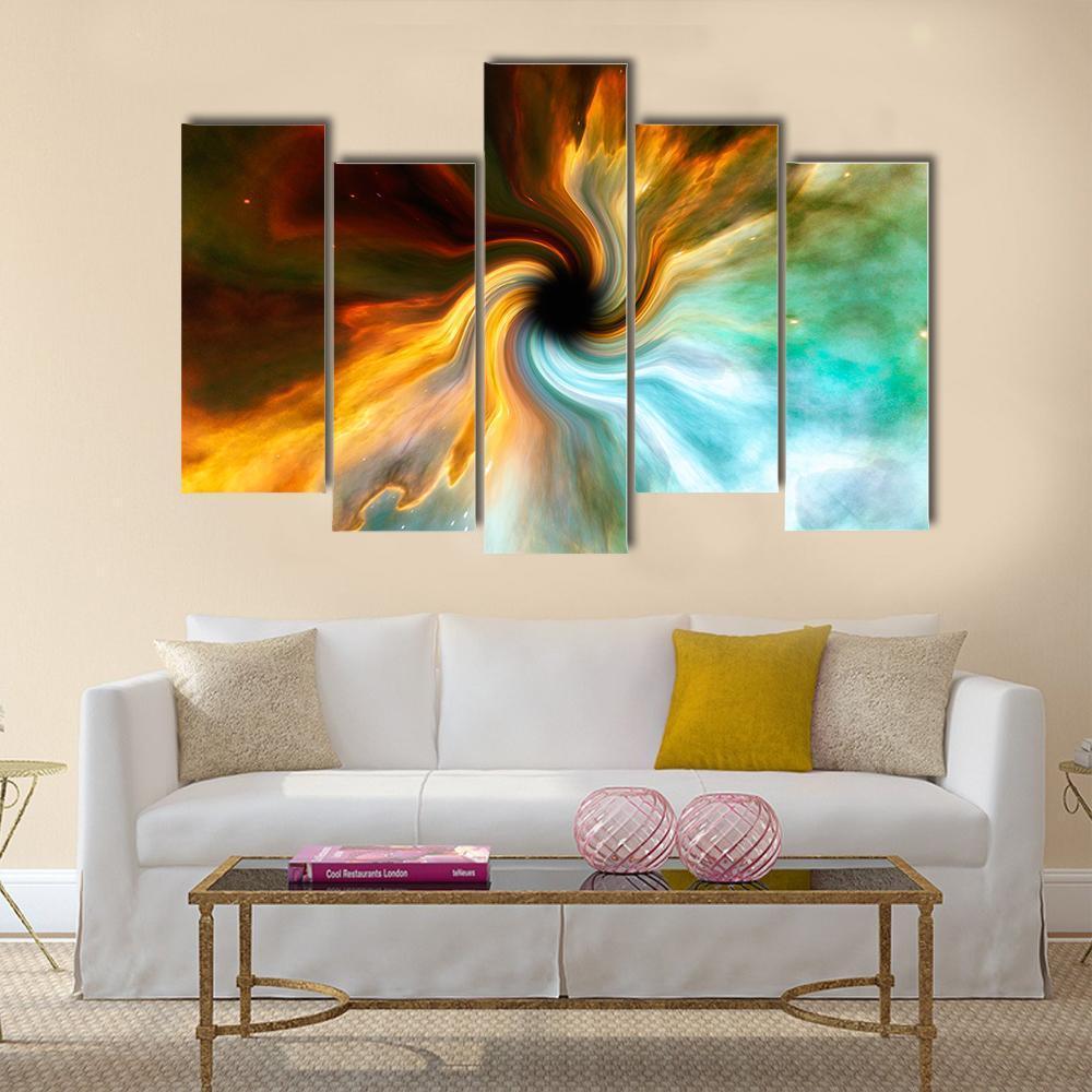 Cosmic Black Hole Canvas Wall Art-5 Pop-Gallery Wrap-47" x 32"-Tiaracle