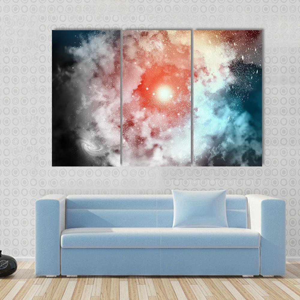 Cosmic Clouds Of Mist Canvas Wall Art-3 Horizontal-Gallery Wrap-37" x 24"-Tiaracle
