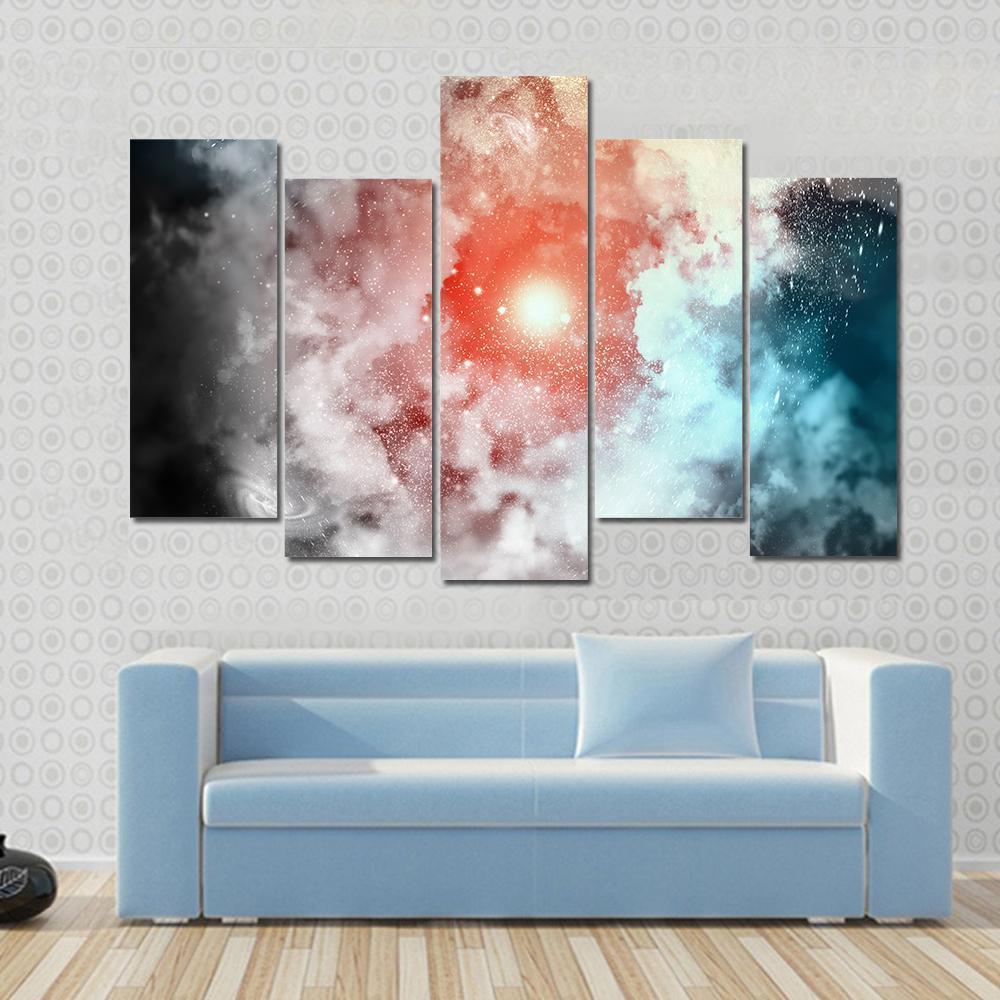 Cosmic Clouds Of Mist Canvas Wall Art-5 Pop-Gallery Wrap-47" x 32"-Tiaracle