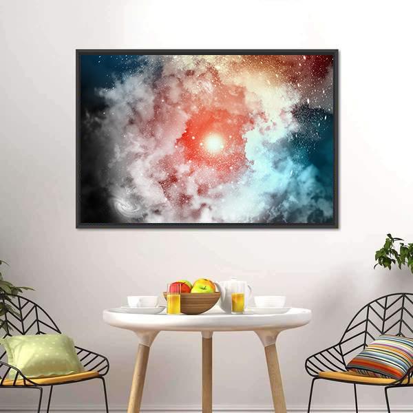 Cosmic Clouds Of Mist Canvas Wall Art-1 Piece-Floating Frame-24" x 16"-Tiaracle