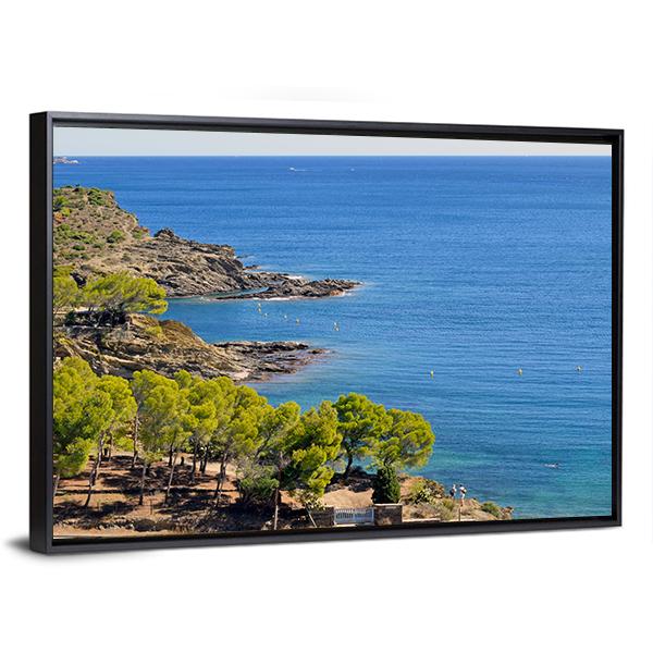 Costa Brava In Spain Canvas Wall Art-3 Horizontal-Gallery Wrap-25" x 16"-Tiaracle