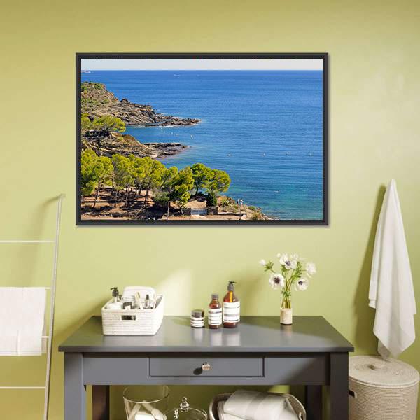 Costa Brava In Spain Canvas Wall Art-3 Horizontal-Gallery Wrap-25" x 16"-Tiaracle