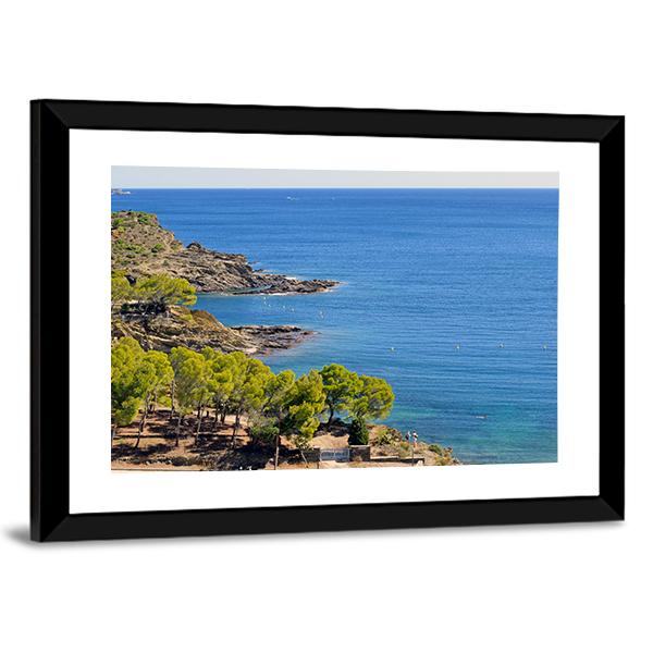 Costa Brava In Spain Canvas Wall Art-3 Horizontal-Gallery Wrap-25" x 16"-Tiaracle