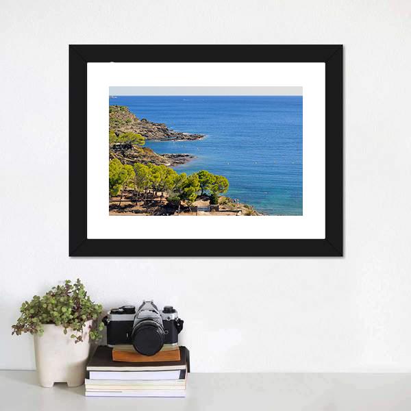 Costa Brava In Spain Canvas Wall Art-3 Horizontal-Gallery Wrap-25" x 16"-Tiaracle