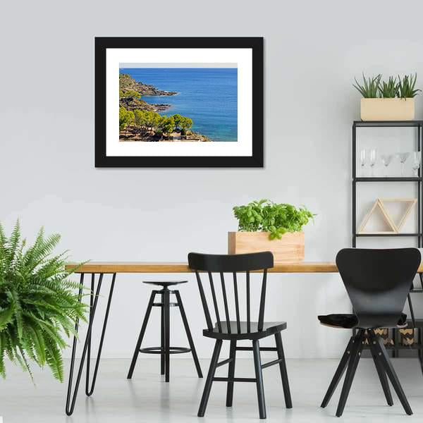Costa Brava In Spain Canvas Wall Art-3 Horizontal-Gallery Wrap-25" x 16"-Tiaracle