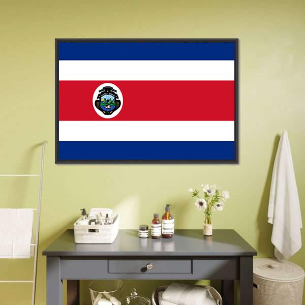 Costa Rica Flag Canvas Wall Art-5 Horizontal-Gallery Wrap-22" x 12"-Tiaracle