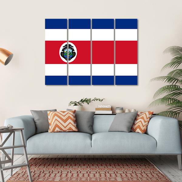 Costa Rica Flag Canvas Wall Art-4 Horizontal-Gallery Wrap-34" x 24"-Tiaracle
