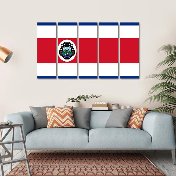 Costa Rica Flag Canvas Wall Art-5 Horizontal-Gallery Wrap-22" x 12"-Tiaracle