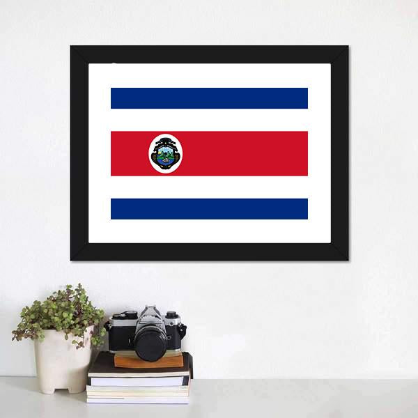 Costa Rica Flag Canvas Wall Art-3 Horizontal-Gallery Wrap-25" x 16"-Tiaracle