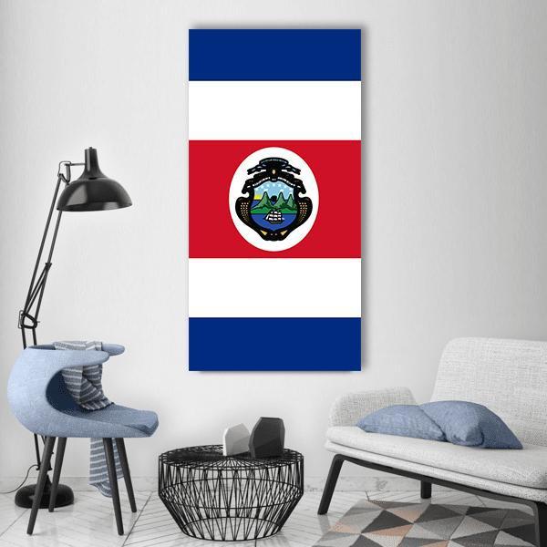 Costa Rica Flag Vertical Canvas Wall Art-1 Vertical-Gallery Wrap-12" x 24"-Tiaracle