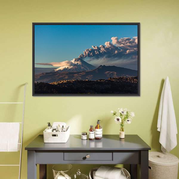 Cotopaxi Volcano Eruption Canvas Wall Art-3 Horizontal-Gallery Wrap-25" x 16"-Tiaracle