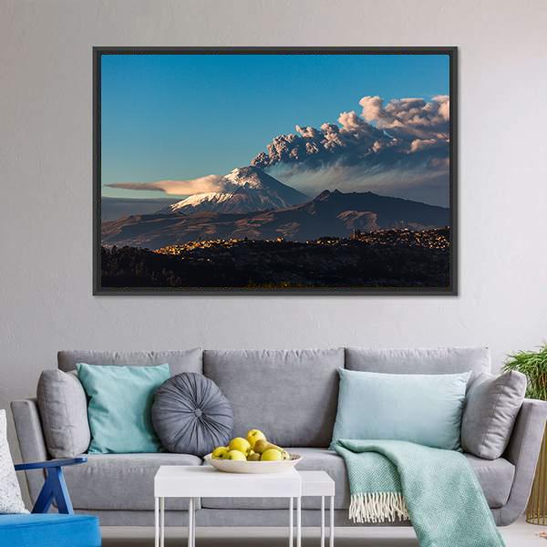 Cotopaxi Volcano Eruption Canvas Wall Art-3 Horizontal-Gallery Wrap-25" x 16"-Tiaracle