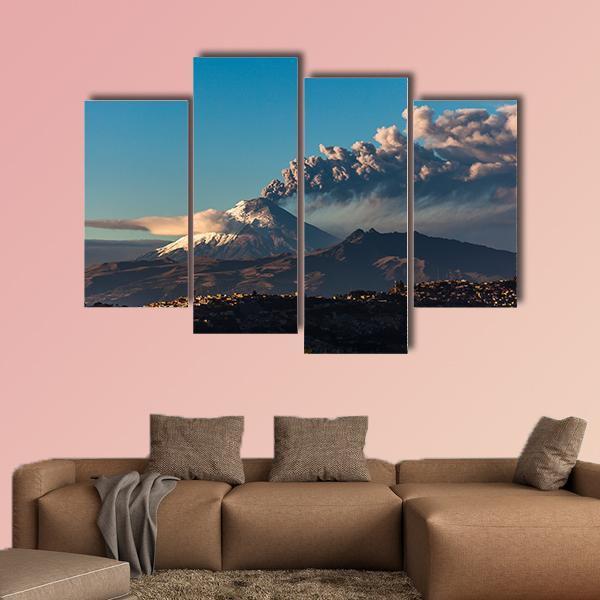 Cotopaxi Volcano Eruption Canvas Wall Art-4 Pop-Gallery Wrap-50" x 32"-Tiaracle