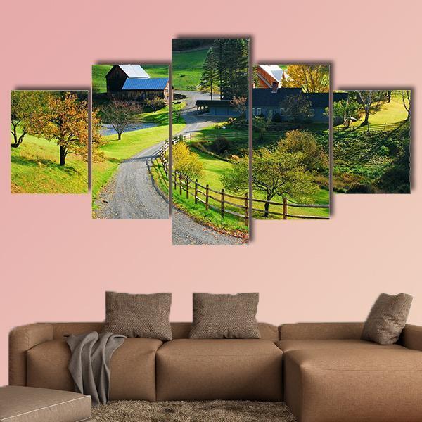 Country Charm US Canvas Wall Art-5 Star-Gallery Wrap-62" x 32"-Tiaracle