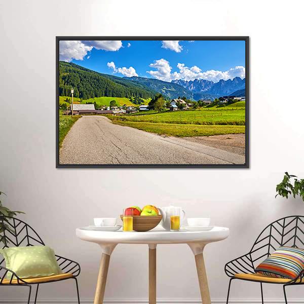 Country Road Austria Canvas Wall Art-1 Piece-Floating Frame-24" x 16"-Tiaracle