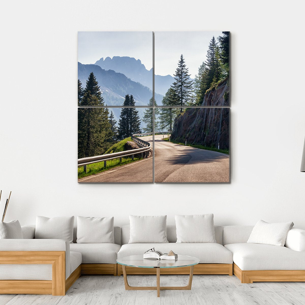 Country Road Europe Canvas Wall Art-4 Square-Gallery Wrap-17" x 17"-Tiaracle