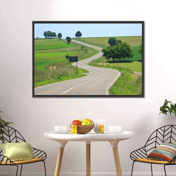 Country Road Germany Canvas Wall Art-1 Piece-Floating Frame-24" x 16"-Tiaracle
