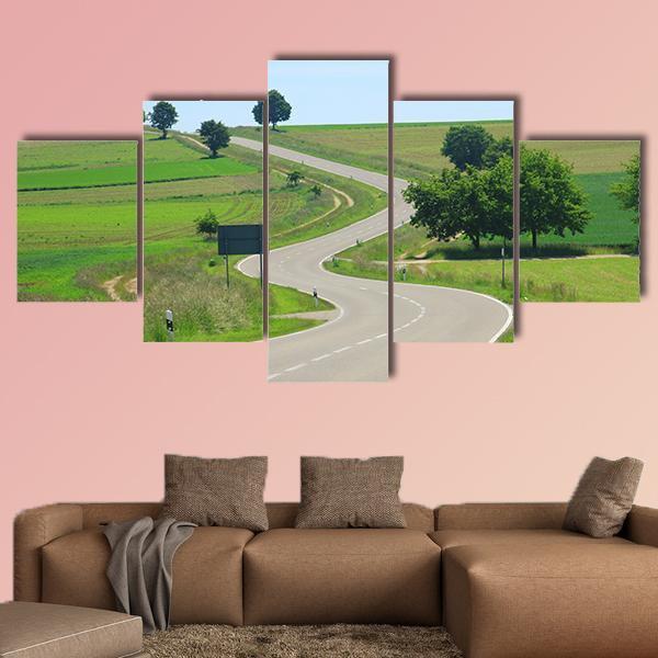 Country Road Germany Canvas Wall Art-5 Star-Gallery Wrap-62" x 32"-Tiaracle