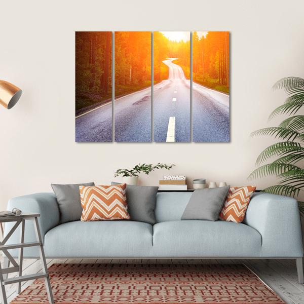 Country Road Sweden Canvas Wall Art-4 Horizontal-Gallery Wrap-34" x 24"-Tiaracle
