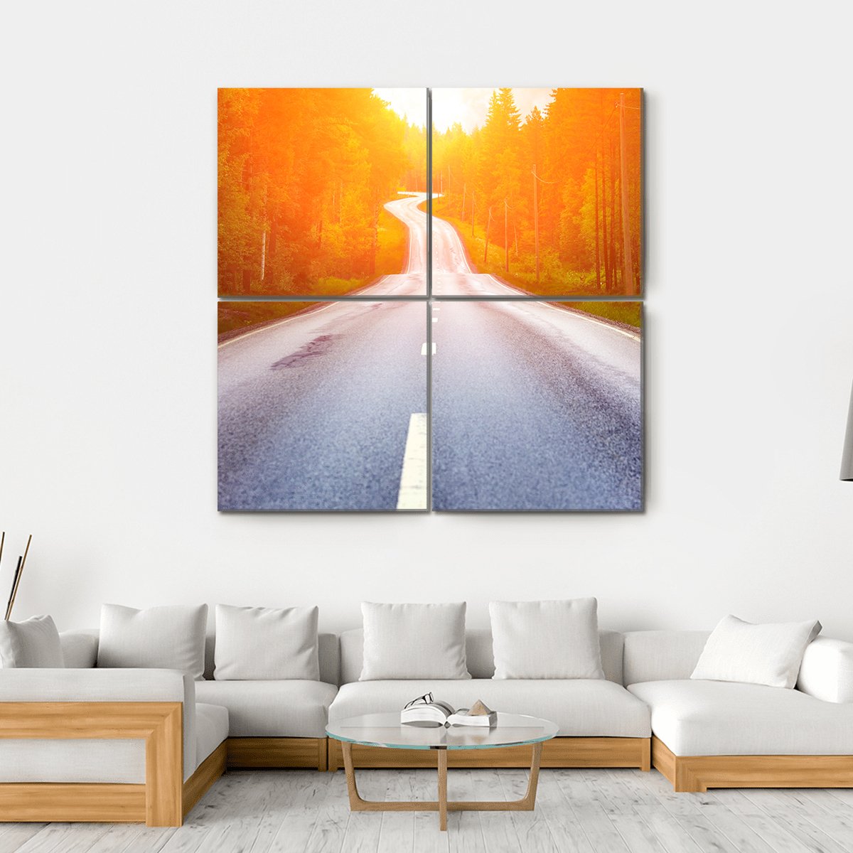 Country Road Sweden Canvas Wall Art-4 Square-Gallery Wrap-17" x 17"-Tiaracle