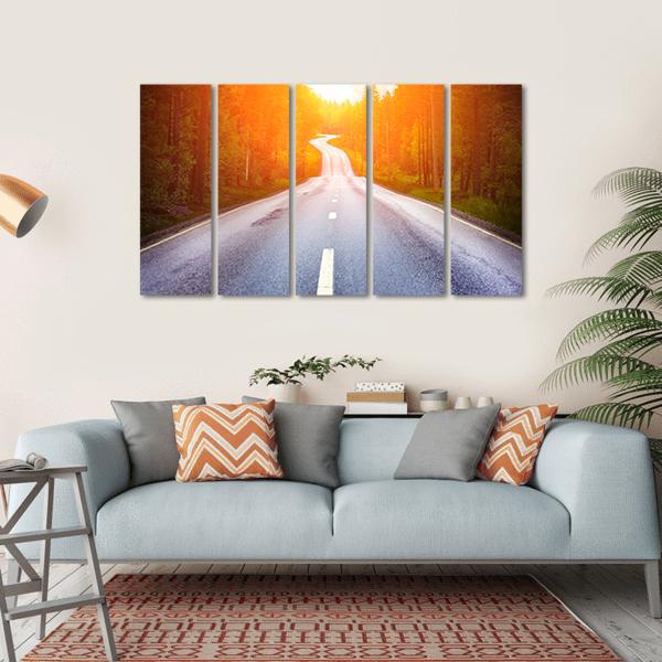 Country Road Sweden Canvas Wall Art-5 Horizontal-Gallery Wrap-22" x 12"-Tiaracle