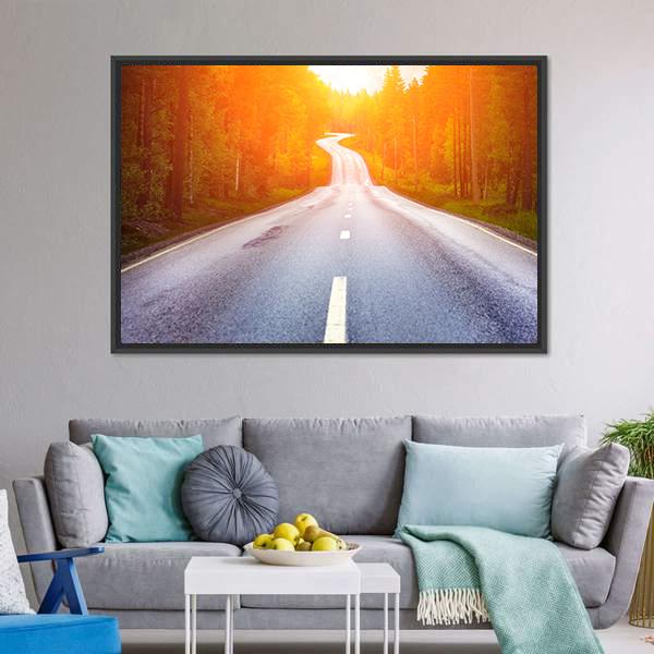 Country Road Sweden Canvas Wall Art-3 Horizontal-Gallery Wrap-25" x 16"-Tiaracle