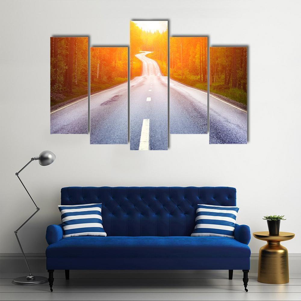 Country Road Sweden Canvas Wall Art-5 Pop-Gallery Wrap-47" x 32"-Tiaracle
