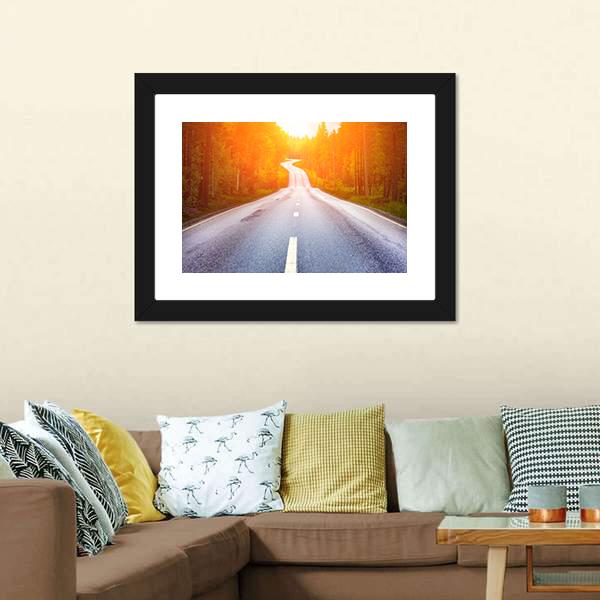 Country Road Sweden Panoramic Canvas Wall Art-1 Piece-36" x 12"-Tiaracle