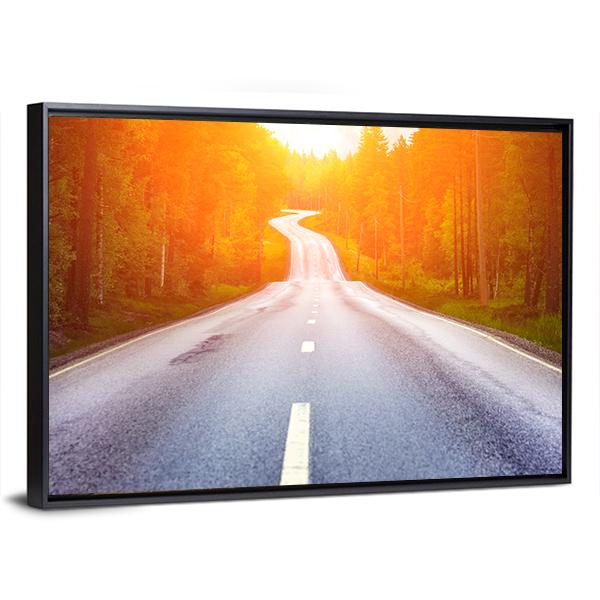Country Road Sweden Panoramic Canvas Wall Art-1 Piece-36" x 12"-Tiaracle