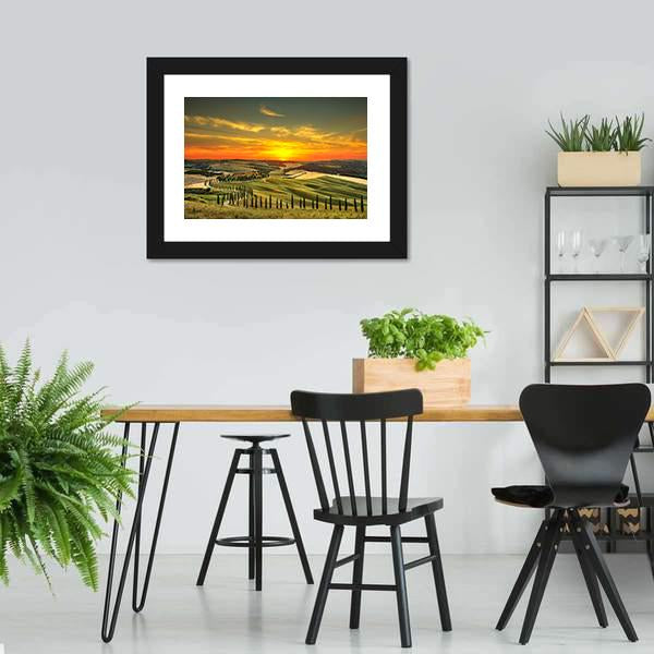 Countryside Farm Italy Canvas Wall Art-3 Horizontal-Gallery Wrap-25" x 16"-Tiaracle