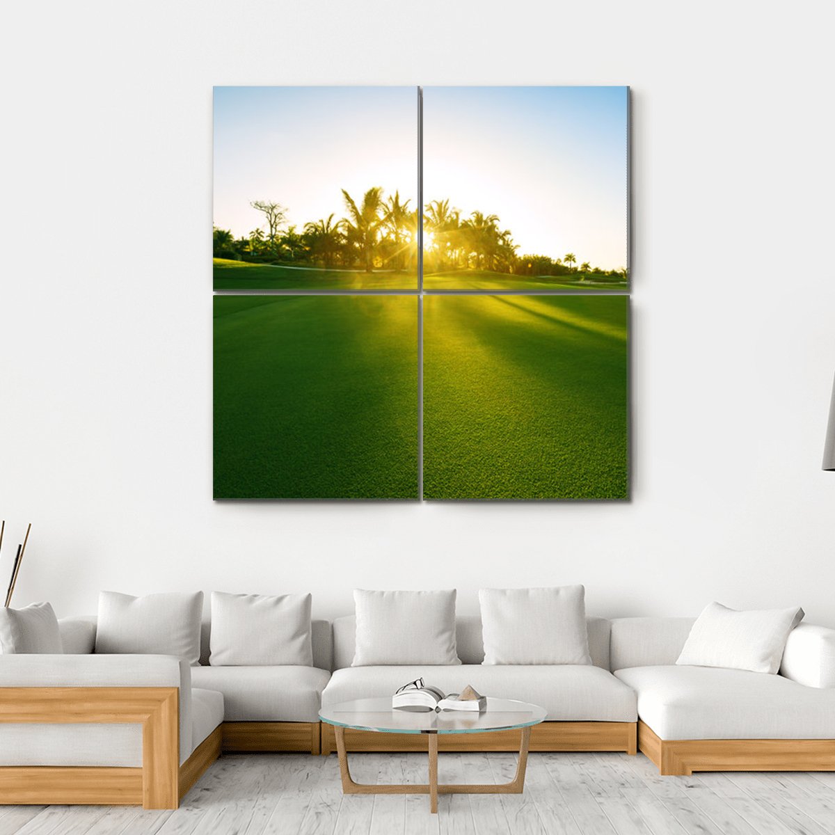 Countryside Golf Course Canvas Wall Art-4 Square-Gallery Wrap-17&quot; x 17&quot;-Tiaracle