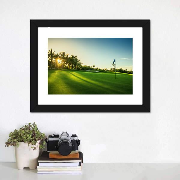 Countryside Golf Course Canvas Wall Art-1 Piece-Framed Print-20&quot; x 16&quot;-Tiaracle