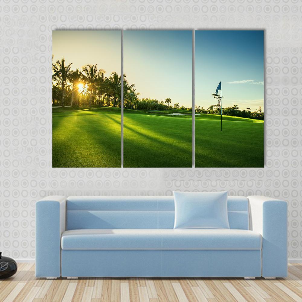 Countryside Golf Course Canvas Wall Art-3 Horizontal-Gallery Wrap-37&quot; x 24&quot;-Tiaracle