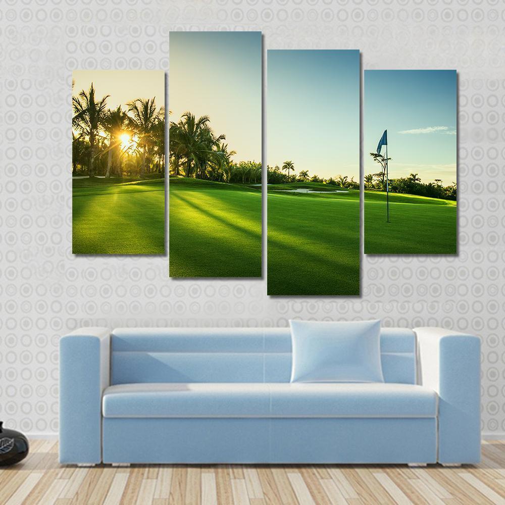 Countryside Golf Course Canvas Wall Art-4 Pop-Gallery Wrap-50" x 32"-Tiaracle