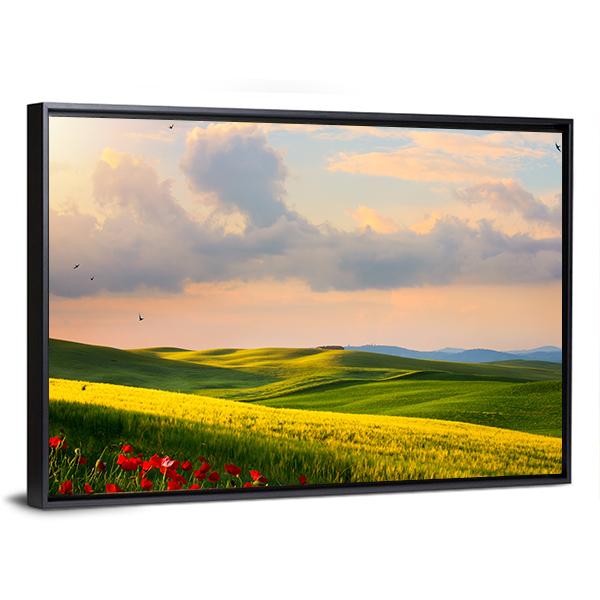Countryside Landscape Italy Canvas Wall Art-3 Horizontal-Gallery Wrap-25" x 16"-Tiaracle