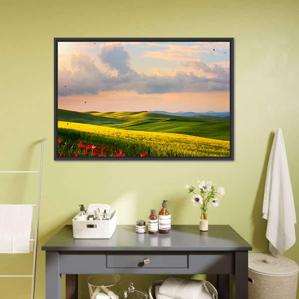 Countryside Landscape Italy Canvas Wall Art-3 Horizontal-Gallery Wrap-25" x 16"-Tiaracle