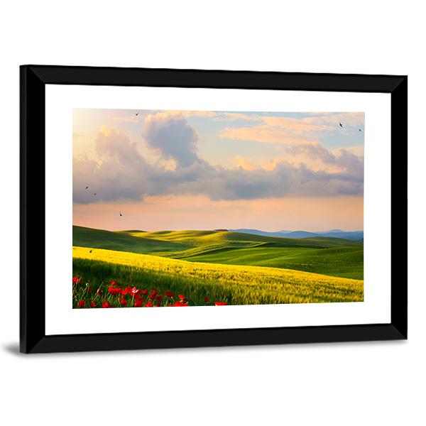 Countryside Landscape Italy Canvas Wall Art-3 Horizontal-Gallery Wrap-25" x 16"-Tiaracle